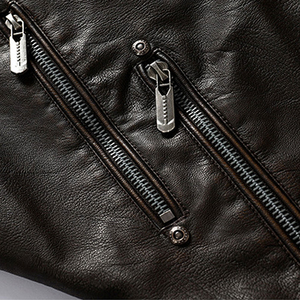 Vestes en cuir pour hommes, style populaire d'automne, vente en gros, vestes en cuir PU tendance avec fermeture éclair, haute qualité - Product Image 5