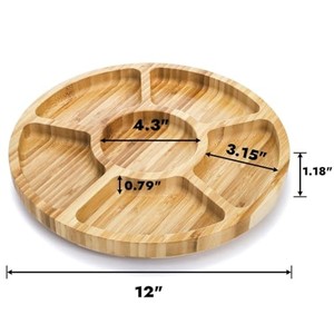 Bamboo Serving Tray with Removable Dividers | Wholesale Handcrafted Platters - Product Image 3
