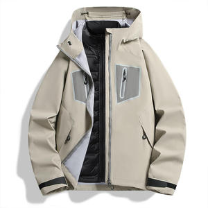 Fabricant OEM – Veste coupe-vent et imperméable unisexe pour l'hiver, 10 000 mm, en softshell polaire chauffant avec fermeture éclair, grandes tailles - Product Image 1