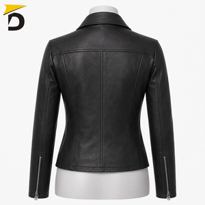 Chaqueta de Cuero PU Acolchada Reversible para Mujer, Impermeable, Resistente al Viento, Transpirable, Ecológica, Ajustada, de Cuero Vacuno - Product Image 5