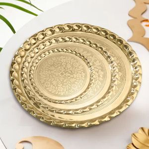 Handmade Vintage Brass Serving <b>Tray</b> For Dining Table Tea Coffee <b>Snacks</b> Drinks Serving Decorative <b>Tray</b> - Product Image 1