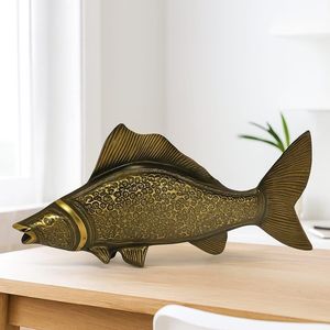 Décoration de table en laiton antique en forme de poisson, pour console, cheminée et étagère de présentation - Product Image 5