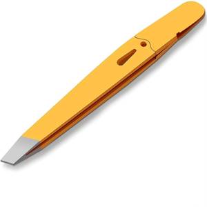Pince à épiler de précision chirurgicale Morje en acier inoxydable à pointe lisse 10 mm couleur jaune pour l'application des cils - Product Image 1