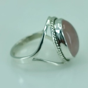 Rose <b>Quartz</b> Oval <b>Ring</b> 925 Sterling Silver Handmade Promise Jewelry for her bezel setting <b>Ring</b> January Birthstone Jewelry - Product Image 6