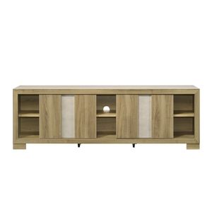 Mobile TV rustico con finitura in legno di recupero e ripiano aperto, console per l'intrattenimento, per soggiorno - Product Image 3