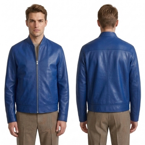 Custom Plum PU <b>Leather</b> <b>Blazer</b> for Men with Notched Lapel and Smart Casual Tailoring Contemporary Mens Outerwear - Product Image 3
