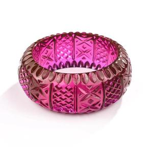 Bracelet jonc tendance 2026 en résine, coloré, motif géométrique, écologique, grande taille, pour femme - Product Image 1