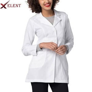 Blouse de laboratoire médical blanc et bleu, anti-poussière, pour médicaments, résistant à l'acide, 100% coton - Product Image 4