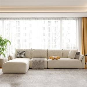 Moderno y Elegante Juego de Sofás de Alta Gama con Tapicería de Tela, Cojines Confortables y Patas de Madera para Sala de Estar - Product Image 5