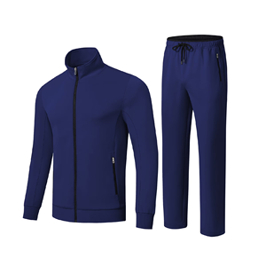 Conjunto Deportivo de Invierno para Hombre, Tallas Grandes, Color Sólido, Corte Regular, Informal, con Bolsillos Ecológicos, Orientado a la Exportación - Product Image 5