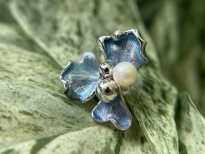 Argent Sterling 925 Fin Boucles D'oreilles à Tige En Email Bleu Et Perles Pour <span class=keywords><strong>Les</strong></span> Bijoux Commemoratifs De Fete - Product Image 4