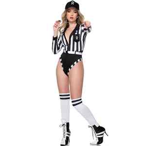 ชุดกรรมการฟุตบอลผู้ใหญ่สำหรับทีมเชียร์ลีดเดอร์หญิง พิมพ์ลายแบบซับลิเมชั่น ดีไซน์เซ็กซี่  ผ้าโพลีเอสเตอร์ 100% - Product Image 3