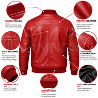 Veste bomber en cuir légère et résistante, de qualité supérieure, élégante, pour homme, idéale pour l'hiver