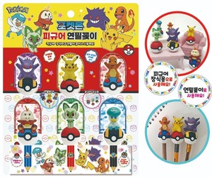 Pokemoned Figure Pencil Holder <b>Set</b> 6 Characters Korean Kids <b>Desk</b> Organizer Anime Pen Stand Office Bulk Distributor Wholesale - Product Image 1