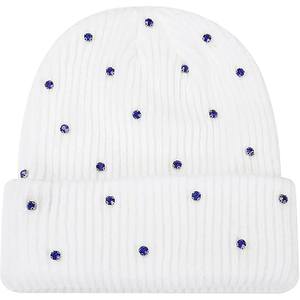 100% Cotton Comfortable <b>Beanie</b> Caps Color Striped Design Customized Logo Breathable & <b>Waterproof</b> Rhinestone <b>Beanie</b> Caps - Product Image 2