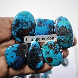 Lot en gros de cabochons d'azurite 100% naturelle, pierres d'azurite faites à la main de formes et tailles variées pour la fabrication de bijoux, lot en vrac de cristaux d'azurite - Product Image 5