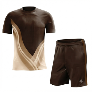 Custom Sublimated Blue Soccer Jersey Set Men's Short Sleeve Moisture Wicking Polyester Uniforms All Seasons <b>Athletic</b> Fit - Product Image 4