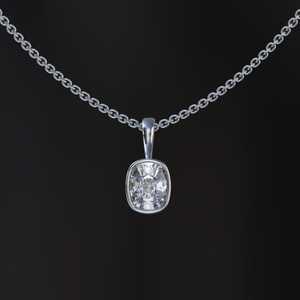 Octagon Cut Geometric Moissanite Pendant 14K Gold Certified Luxury Necklace - Product Image 3