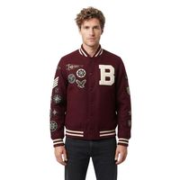 Veste de baseball en chenille personnalisée pour homme, style universitaire, 100% laine, bordeaux, avec patch brodé, streetwear, bomber