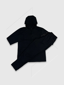 Conjunto Deportivo Casual de Primavera Unisex de Poliéster/Rayón con Sudadera con Capucha y Media Cremallera, Chándal Moderno de 2 Piezas para Correr y Hacer Ejercicio - Product Image 3