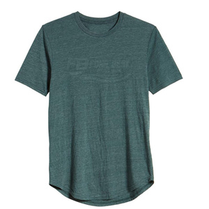 T-shirts pour hommes en jersey 100% coton respirant, taille plus, couleur unie personnalisée, décontractés, écologiques, col rond, séchage rapide, design de logo sur le devant - Product Image 2