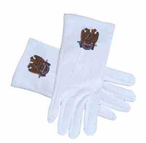 Gants en coton blanc pour francs-maçons, gants de cérémonie maçonniques en cuir blanc avec personnalisation, vente chaude OEM - Product Image 6