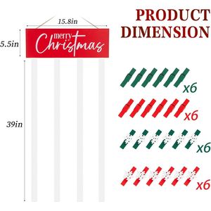Portafotos Navideño Estilo Rústico con 24 Clips, Letrero Colgante de Madera para Pared, Soporte para Tarjetas Navideñas, Decoración Navideña DIY - Product Image 2