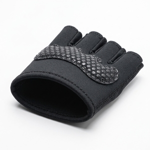 Black Neoprene Lightweight Breathable Wrist <b>Support</b> Weightlifting Tennis Grip Pads Elastic <b>Finger</b> Loops Non-Slip Palm Guards - Product Image 3