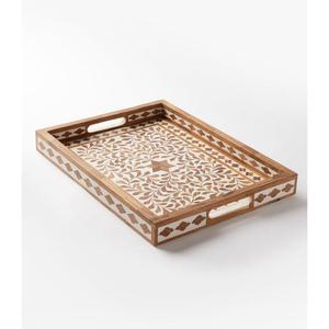 Accessoires pour la maison, plateaux décoratifs, design floral, plateau en MDF, support OEM, artisanat, forme rectangulaire, plateau de petit-déjeuner, service de nourriture - Product Image 5