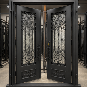 Mejore la entrada a su hogar de lujo con puertas de hierro personalizadas de alta gama, elegantes puertas de hierro forjado y puertas modernas de acero de alta resistencia. - Product Image 2