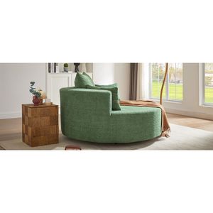 Poltrona Girevole a 360 Gradi con 3 Cuscini Rimovibili, Sedia Rotonda per Soggiorno, Camera da Letto, Ufficio - Product Image 1
