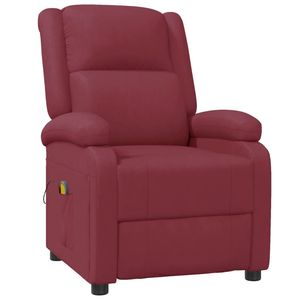 Fauteuil de massage standard réglable en similicuir rouge vin avec appuie-tête - Product Image 2