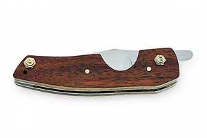 มีดพับ Iron Crown Forge แบบ Drop Point ใบมีดสแตนเลส ด้ามไม้ ปุ่มเปิดแบบ Thumb Knob ผลิตตามแบบ OEM - Product Image 4