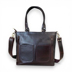 Women Genuine Leather Tote Bag, Shoulder Handbag with Dual Adjustable Detachable Straps, Zipper Work Travel Purse(Dark Brown) - Product Image 1