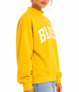 <b>Women's</b> Cozy Oversized Mock Neck Sweatshirt Front Logo Premium Cotton Casual Streetwear Fashion Pullover - Product Image 4