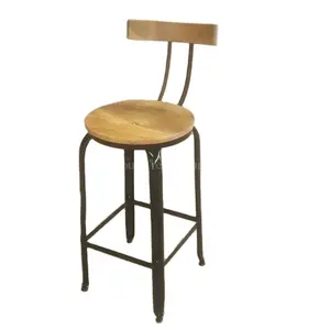 high quality best selling cheap price antique foot rest height chair wooden seat bar stools for sale