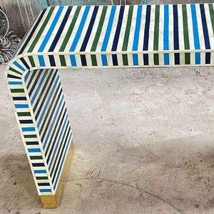 Mesa Consola Decorativa con Incrustaciones de Hueso, con Artesanía Tradicional India, Mueble Decorativo Elegante y Hecho a Mano - Product Image 4