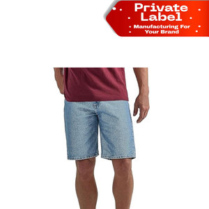Pantalones Cortos de Mezclilla para Hombre Estilo Urbano, Cintura Elástica, Vintage, para Verano y Playa, Lavado Claro, Casual - Product Image 1