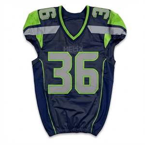 Maillots de football américain personnalisés blancs et marine, sublimation, maille polyester respirante, vêtements de sport d'entraînement, fabricant - Product Image 3