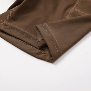 Shorts Bermuda Sportifs Taille Mi-Haute Couleur Unie pour Femme en Spandex Tricoté Respirant avec Taille Élastique Coupe Classique en Toile - Product Image 6