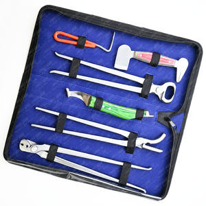 Kit de herramientas Farrier, amortiguador de zapato de recorte, cuchillo de pezuña y alicates de 3 juegos, pinza de acero inoxidable con cuchillas alineadas afiladas y cubierta - Product Image 1