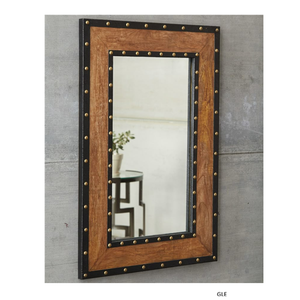 Espejo de Pared Rectangular Moderno y Minimalista con Marco de Madera Geométrico, Decorativo para Sala de Estar, Dormitorio o Pasillo - Product Image 1