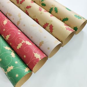 Usine impression personnalisée noël enfants enfants joyeux anniversaire fête boîte papier kraft cadeaux rouleaux de papier d'emballage emballage - Product Image 1