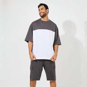 Ensemble sportif pour homme en coton respirant, ensemble 2 pièces été, t-shirts à manches courtes et shorts, ensemble décontracté élégant pour l'été - Product Image 4