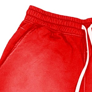 <b>Men's</b> <b>Red</b> Cotton Drawstring <b>Shorts</b> Mid Waist Casual Solid Color Breathable Knitted <b>Short</b> <b>Shorts</b> - Product Image 3