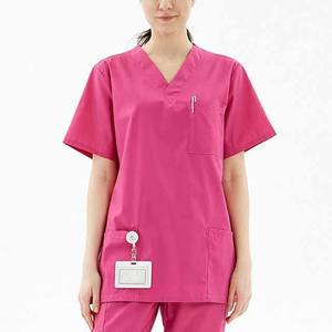 Custom Wholesale Women's Medical Scrub <b>Set</b> Stretch V-neck Nursing Uniform Hospital <b>Doctors</b> Lab Suit Scrubs for Nurse Dental - Product Image 2