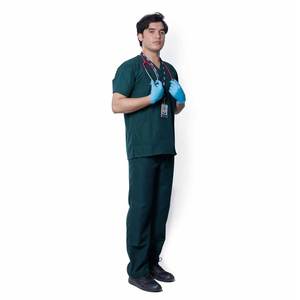 High Quality Custom Logo Men's <b>Scrub</b> Suits Sets Solid Color Canvas Quick Dry Breathable <b>Plus</b> <b>Size</b> for Hospital Use - Product Image 1