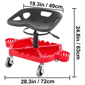 Sgabello da Garage Regolabile in Altezza 18-23 Pollici con Ruote Girevoli a 360 Gradi, Capacità 300 Libbre, Ampio Vassoio Portautensili, Ruote Girevoli a 360 Gradi da 4 Pollici - Product Image 5