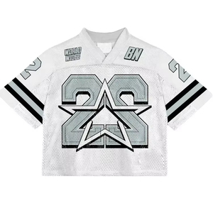 Custom Streetwear Trendy Heat-Transfer Printed V-neck Adjustable Strap Football <b>Shirt</b> Design Logo Mesh Retro American Jersey - Product Image 1