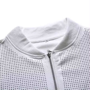 Mens <b>White</b> Rhinestone 100% Cotton Windproof Tracksuit Set Full Zip Jacket <b>Jogger</b> Pants Luxury Streetwear Casual Sportswear - Product Image 5
